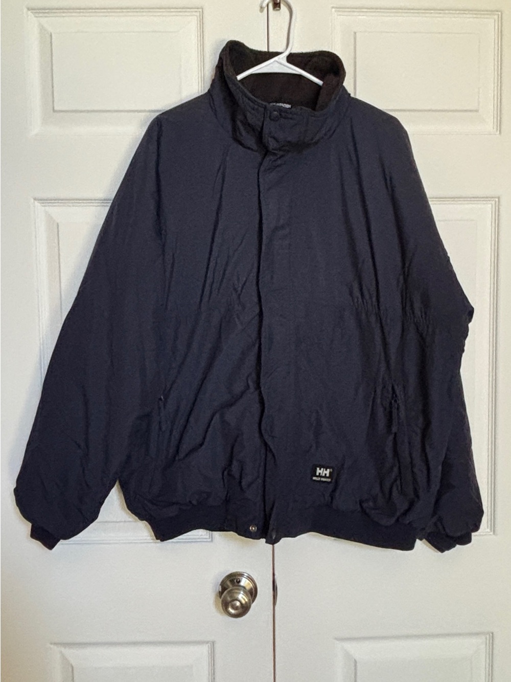 Helly Hansen Men’s XL Navy Blue Fleece Lined Insulated Bomber Jacket Vintage
